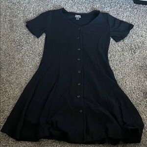 Kids  Black Dress with Buttons
